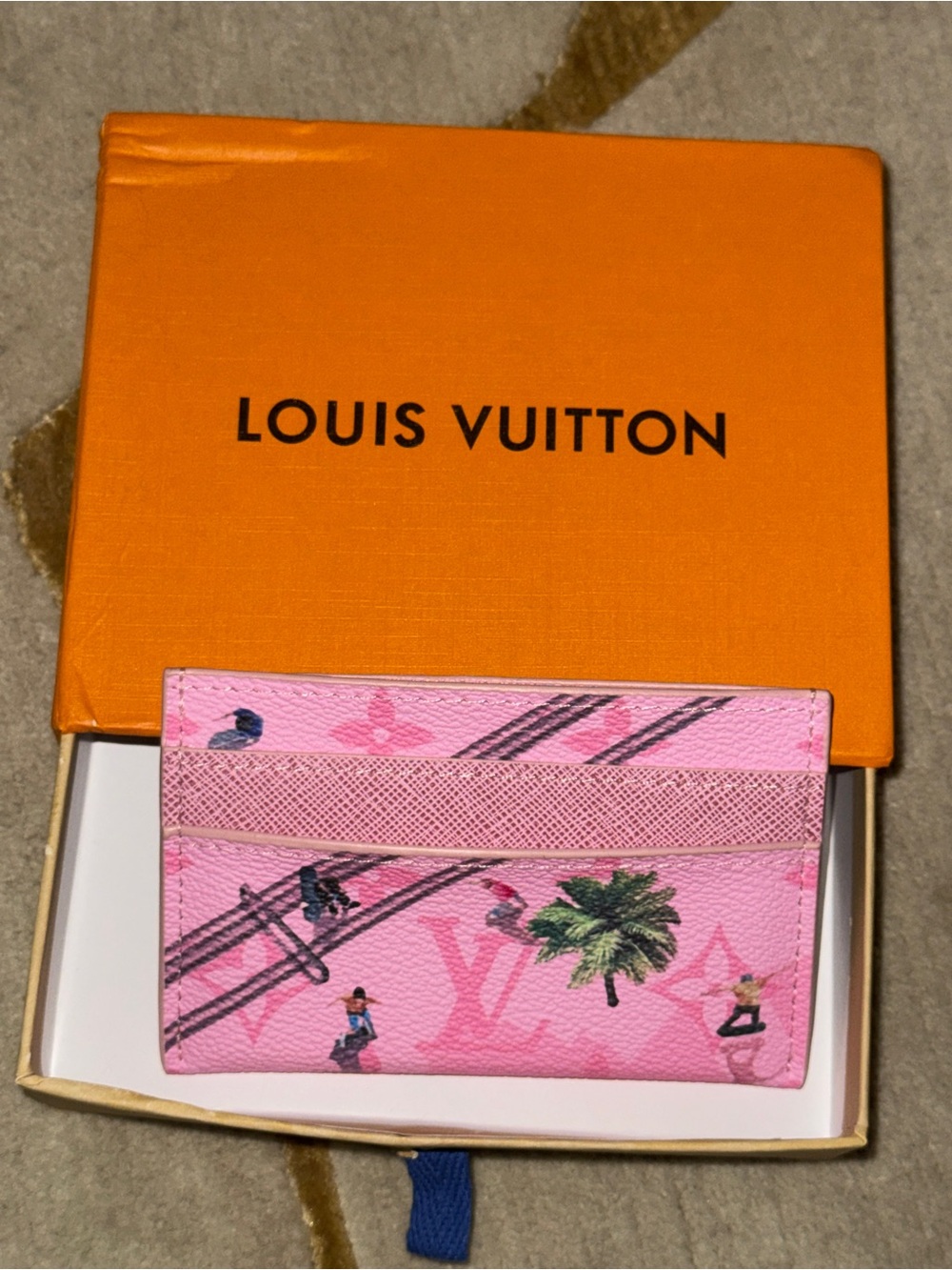Louis Vuitton Pink Monogram Printed Card Holder